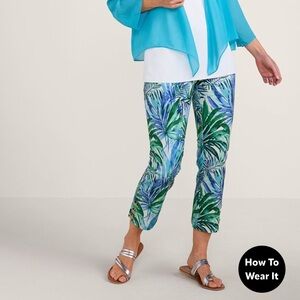 Soft Surroundings Women's SoftEssential™ SUPERLA Slim Leg Crop Pants Palm Large